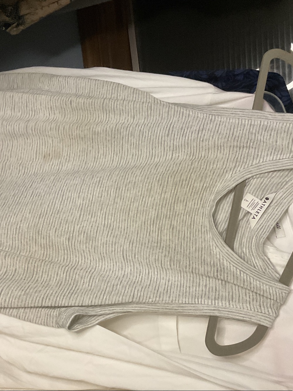 Athleta Girls' Light Gray Ribbed Tank Top